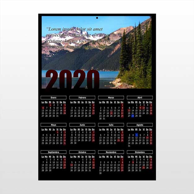 Calendarios año vista
